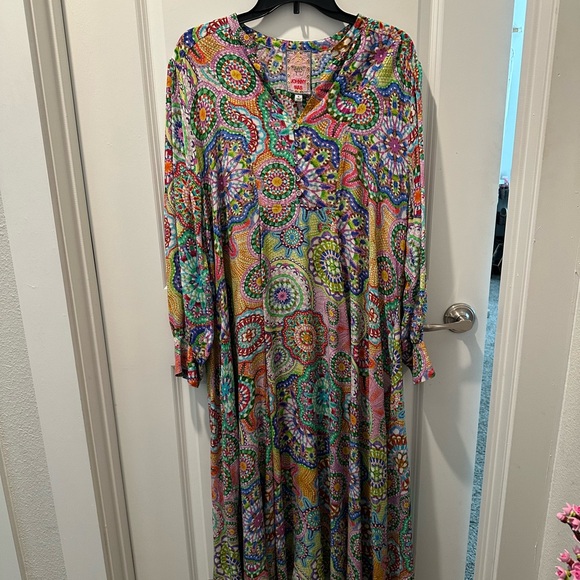 Johnny Was Multicolor Mandala Long Sleeve Dress
